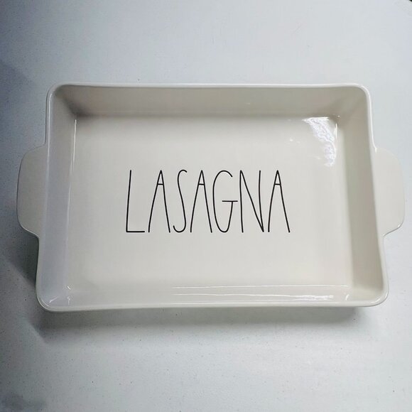 Rae Dunn By Magenta LASAGNA Casserole Baking Pan 14 X 9.5 Pottery Dish. - Picture 1 of 7